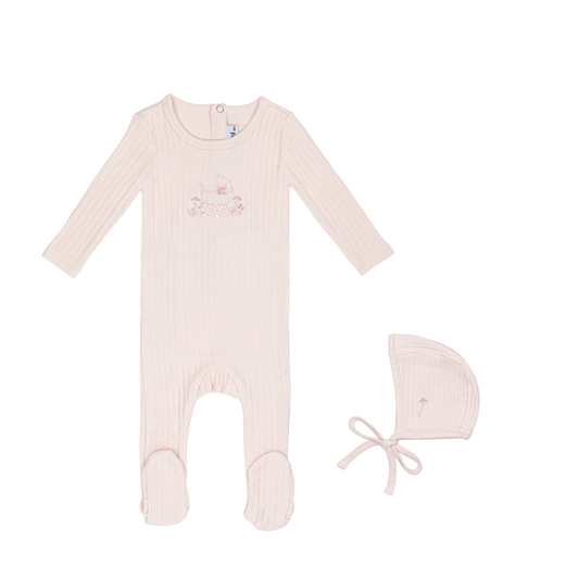 Embroidered Carriage Pink
