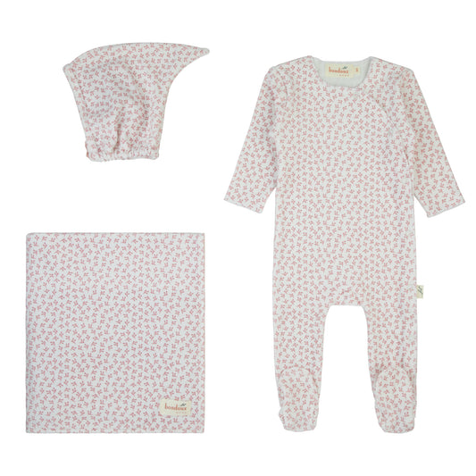 Leaf Print Velour Set- Mauve
