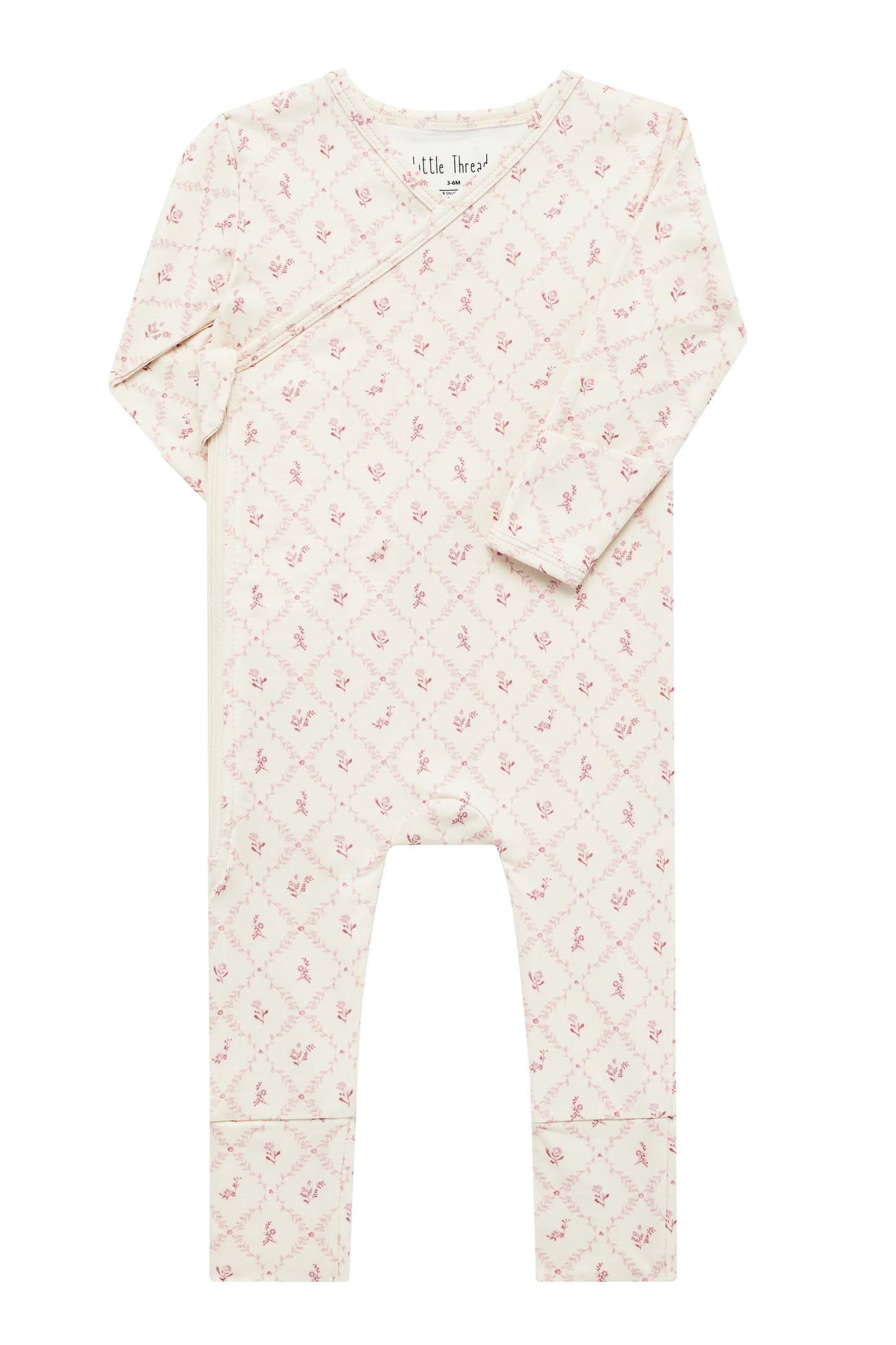 Mauve Lattice Bamboo Footie