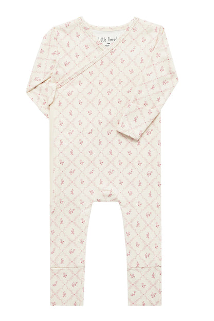 Mauve Lattice Bamboo Footie