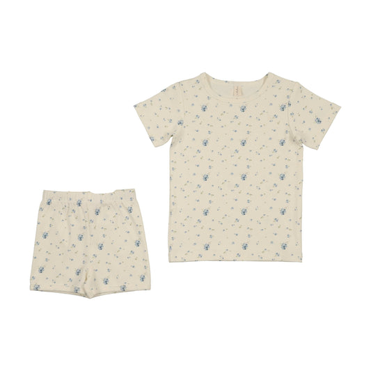 Whimsical Blueberry Short Sleeve Lounge Set