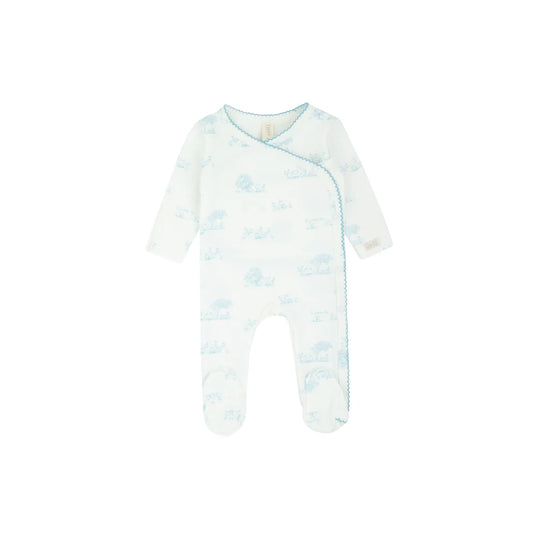 Blue Toile Footie