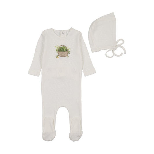 Crochet Basket Footie Boys