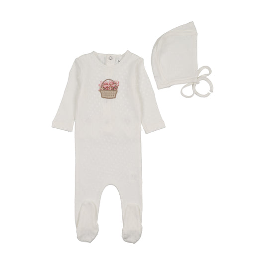 Crochet Basket Footie Girls