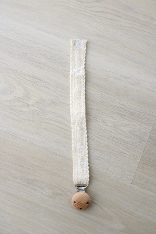 Ivory Floral Lace Paci Clip