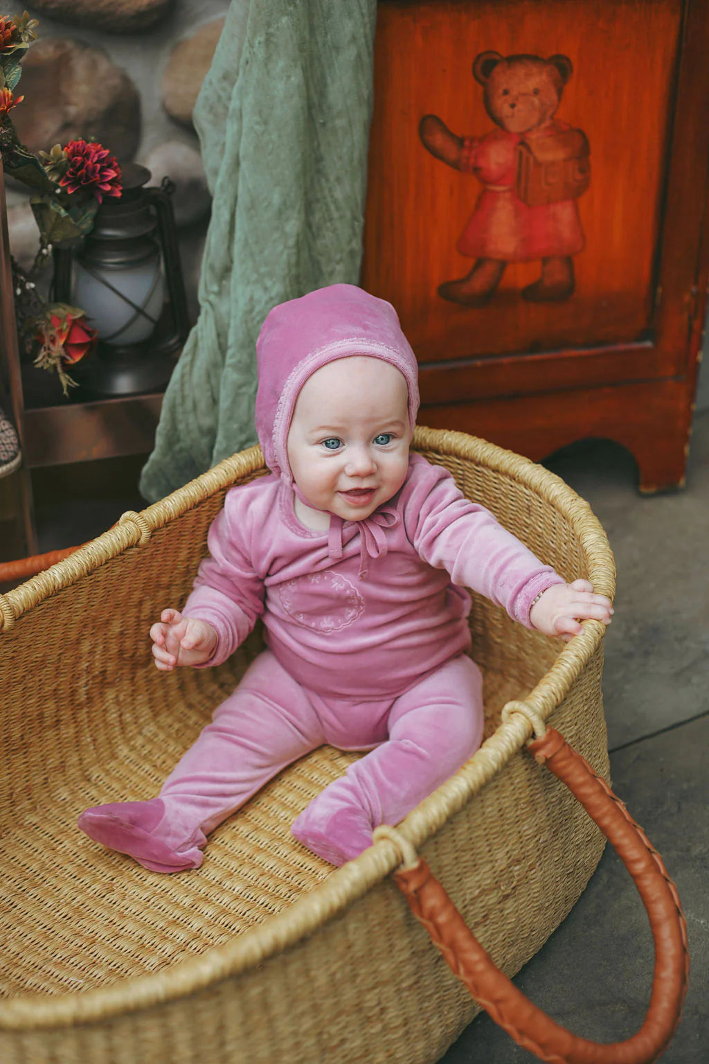 Bow Velour Set - Blush