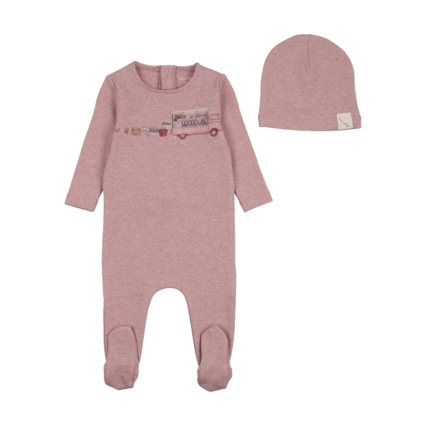 Flower Truck Footie Rose