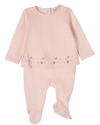 Flouncy Floral Overlay Footie
