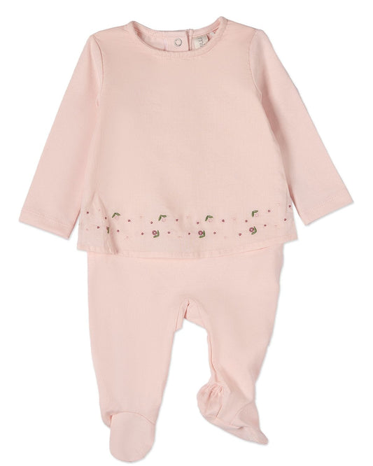 Flouncy Floral Overlay Footie