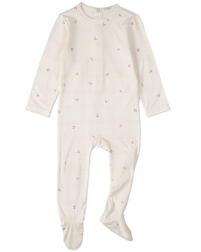 Berry Sweet Plaid Footie- Pink