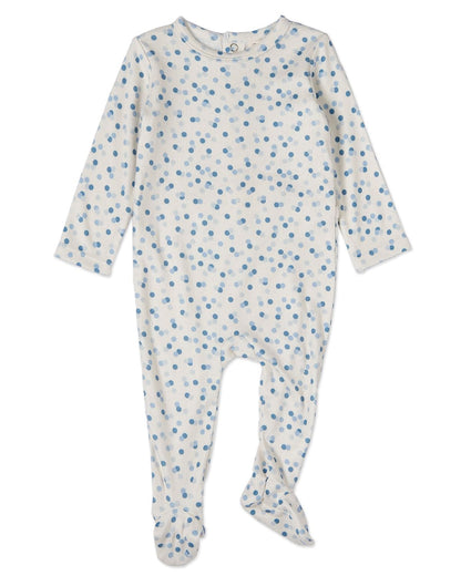 Blue Confetti Pointelle Footie