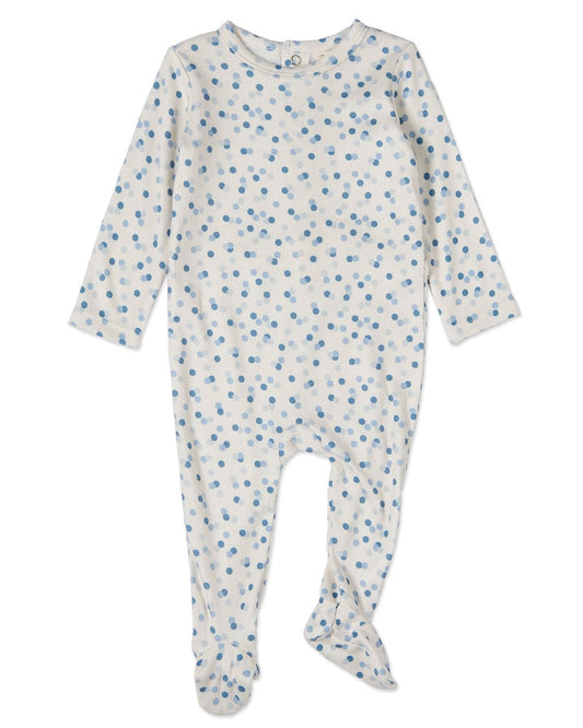 Blue Confetti Pointelle Footie