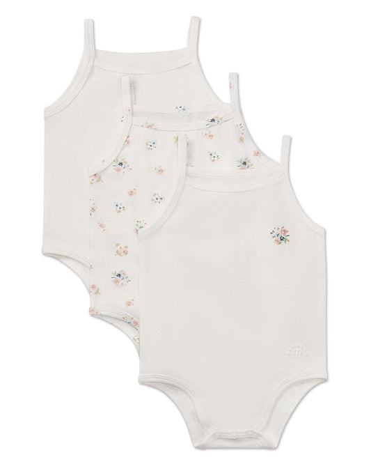 Ditsy Floral Girls Bodysuit 3 pack