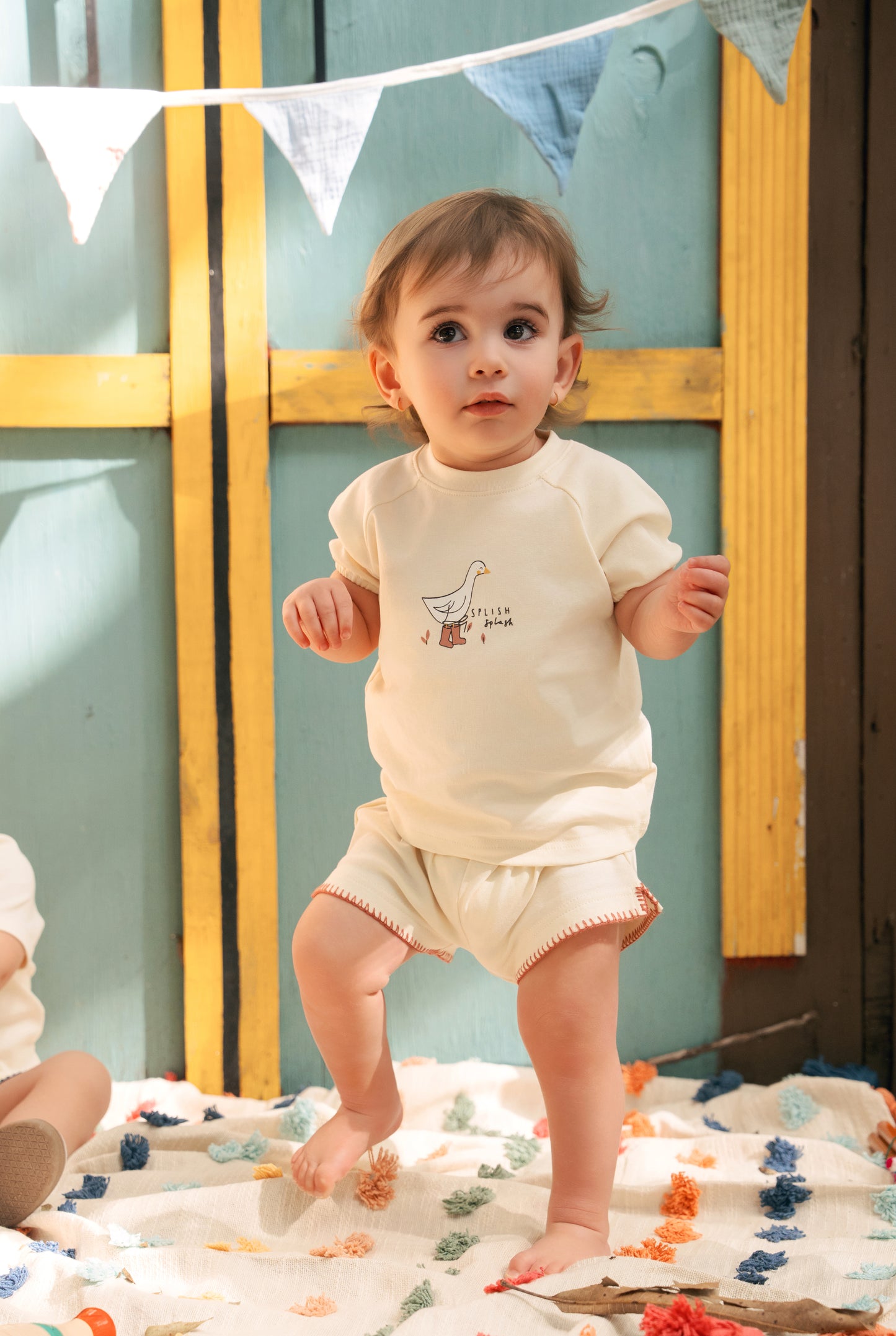 Peach Rainboots Short Set