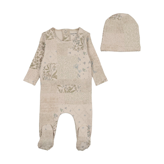 Organic Paper Print Footie- Boy