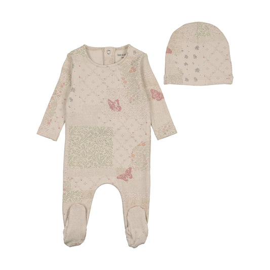 Organic Paper Print Footie- Girl