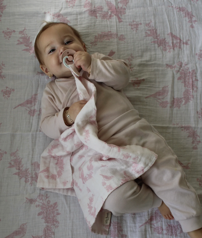 Little Pink Bird Muslin Blanket