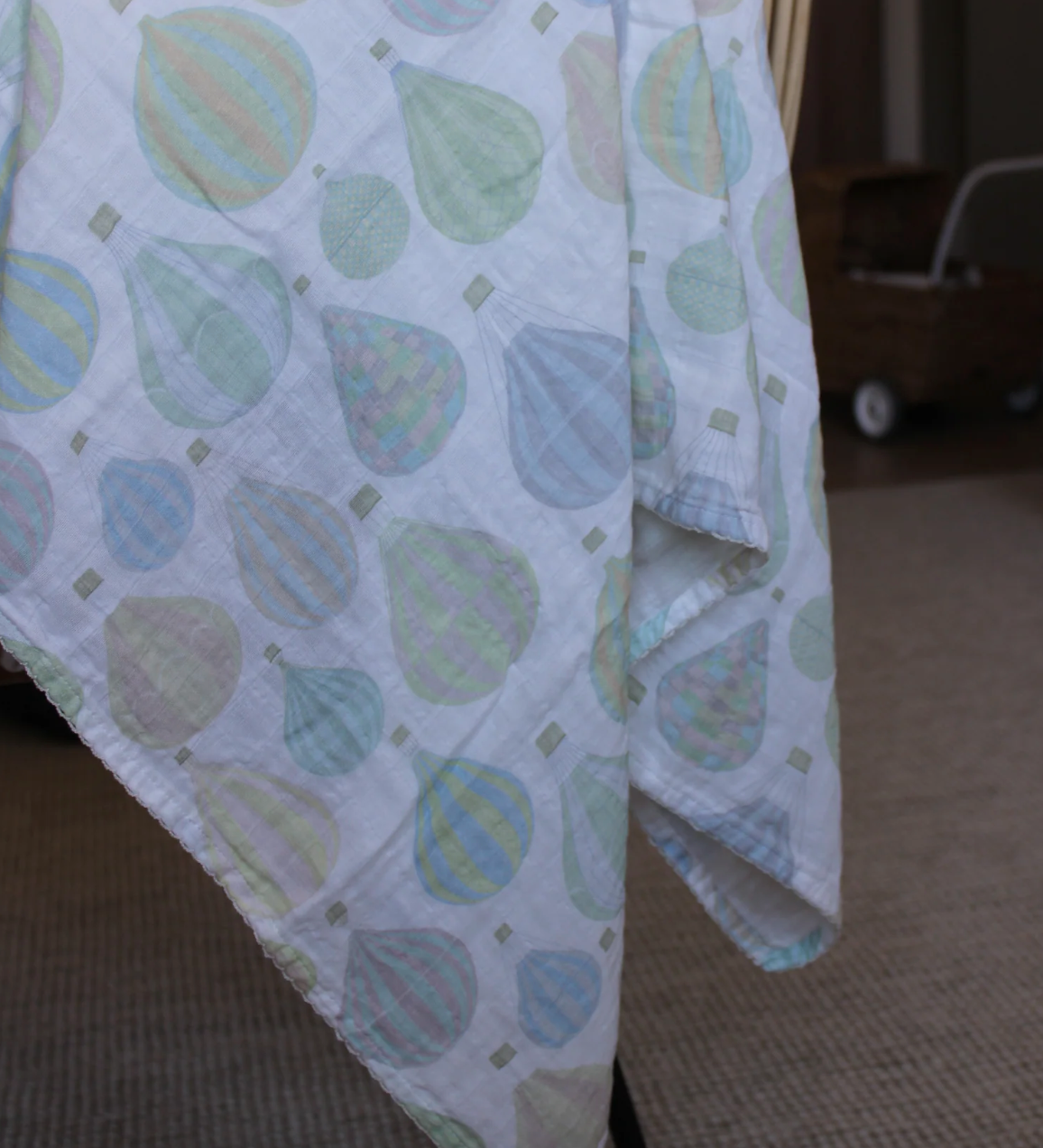 Pastel Air Balloon Muslin Swaddle