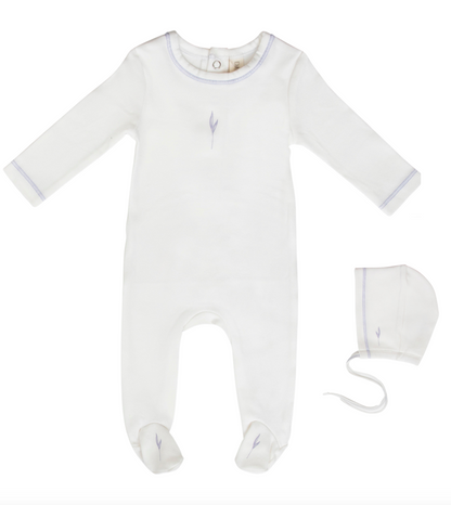Blue Wildflower Petal and Leaf Footie