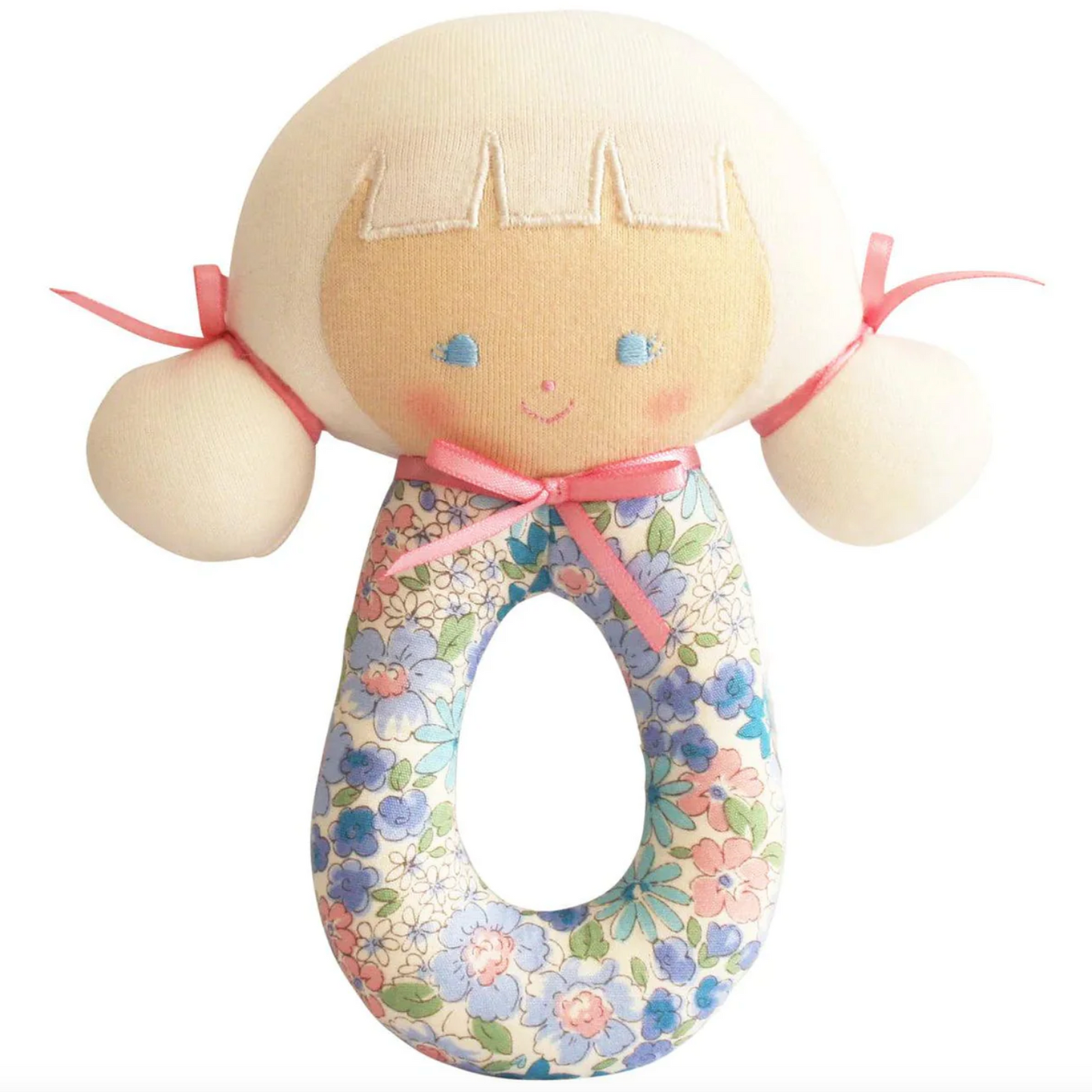 Audrey Grab Rattle 16cm Liberty Blue
