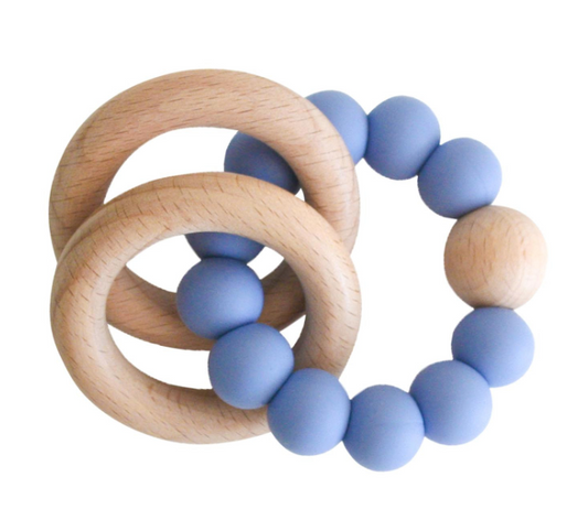 Beechwood Teether Rings - Blue