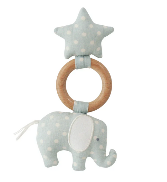 Elephant Star Teether Duck Egg Blue