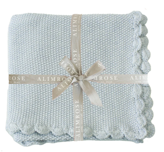 Mini Moss Stitch Baby Blanket Powder Blue