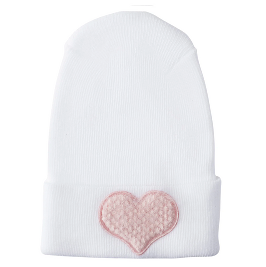 Hospital Hat - Fuzzy Blush Heart