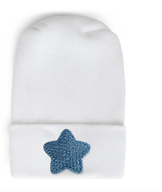Hospital Hat - Weave Mini Denim Star
