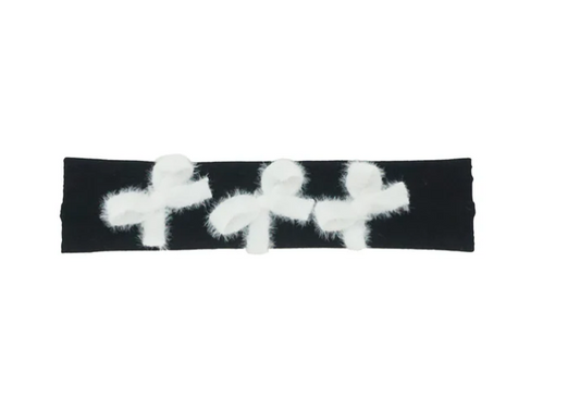 Tripple Fur Bow Baby Band