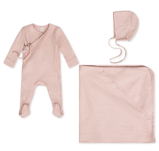 Pointelle Layette Set- Blush