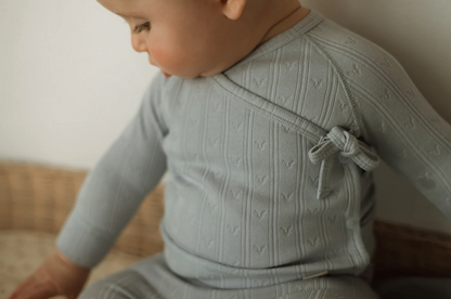 Pointelle Layette Set- Blue