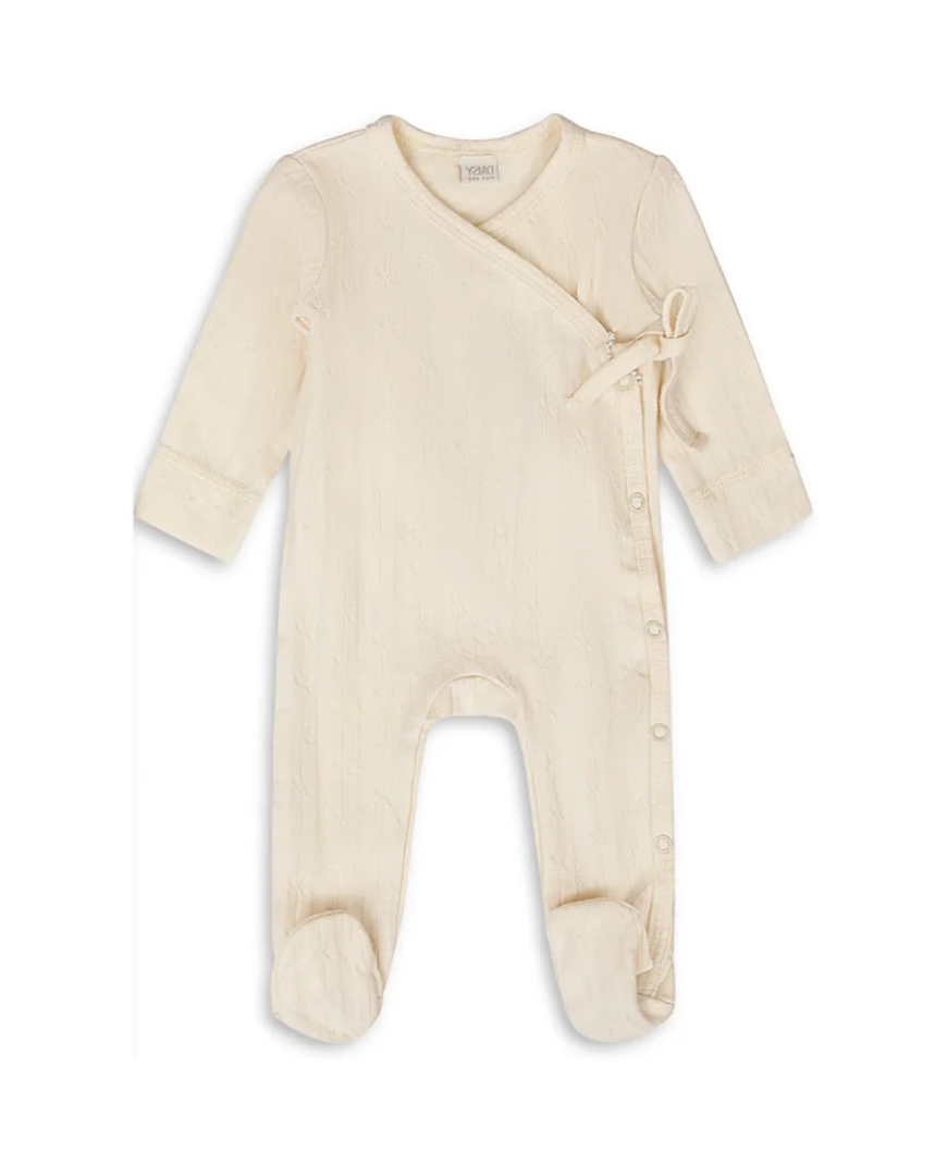 Pointelle Footie- Cream