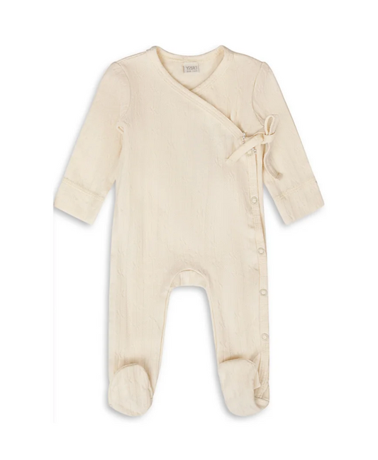 Pointelle Footie- Cream