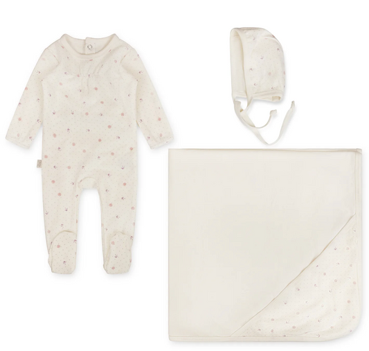 Ribbed Bow Layette Set