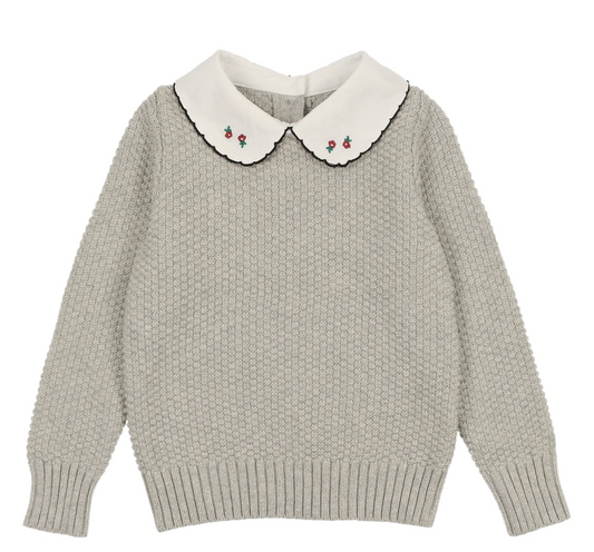 Dressy Knit Pete Pan Collar Top