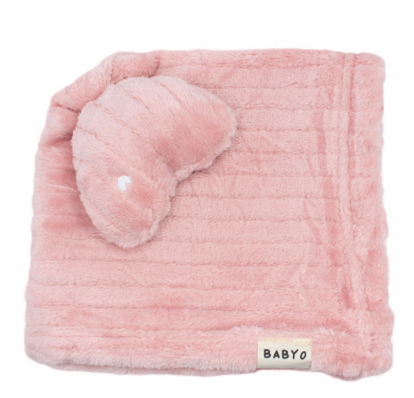 Fuzzy Striped Heart Lovey Mauve