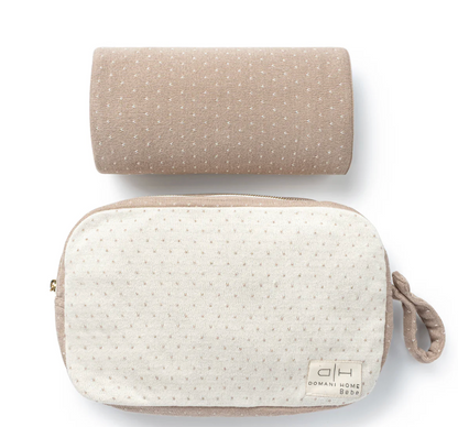 Dotty Blanket and Pouch Stone