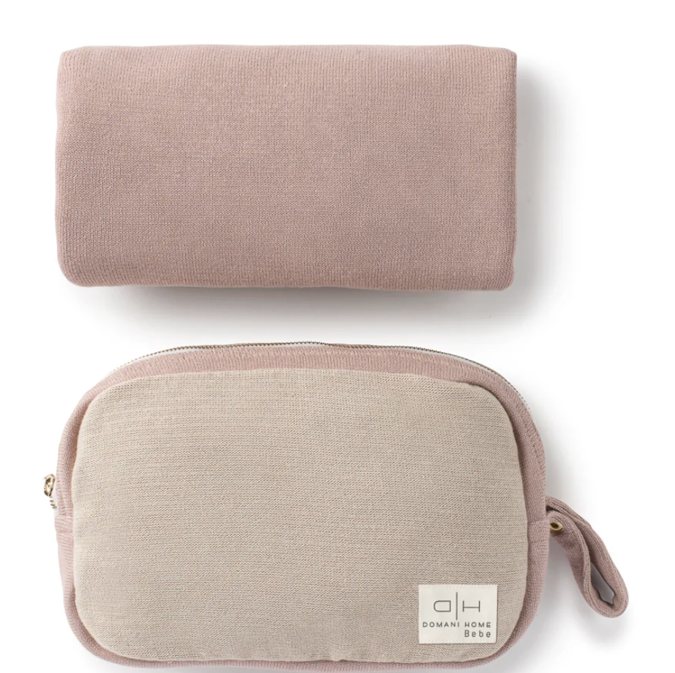 Dotty Blanket and Pouch Pink