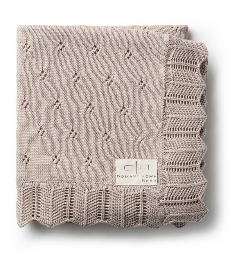 Scalloped Pointelle Blanket Rice
