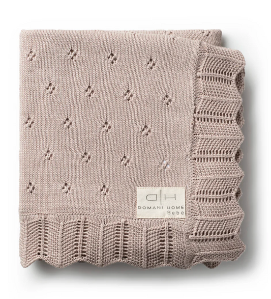Scalloped Pointelle Blanket Rice