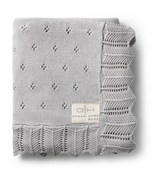 Scalloped Pointelle Blanket Nimbus