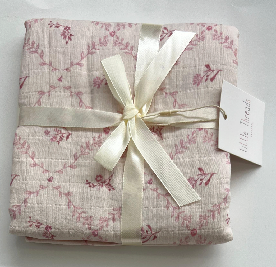 Mauve Lattice Muslin Blanket