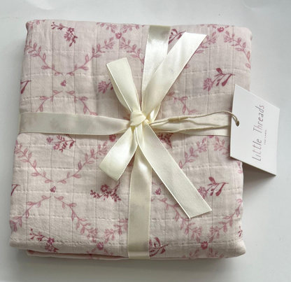 Mauve Lattice Muslin Blanket