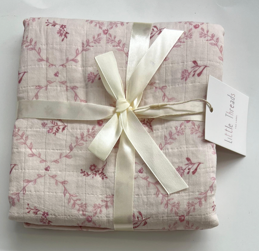 Mauve Lattice Muslin Blanket