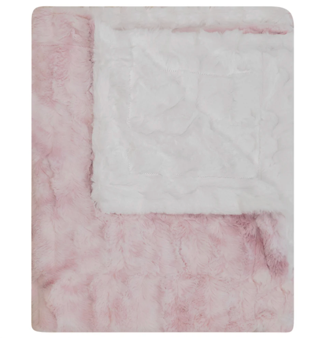 Fuzzy Blanket- Pink/ White