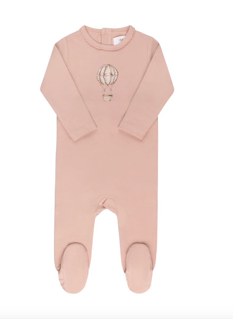 Hot Air Balloon Footie - Pink/Pink