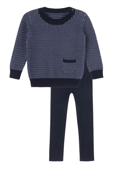 Thin Stripe Toddler Set- Navy
