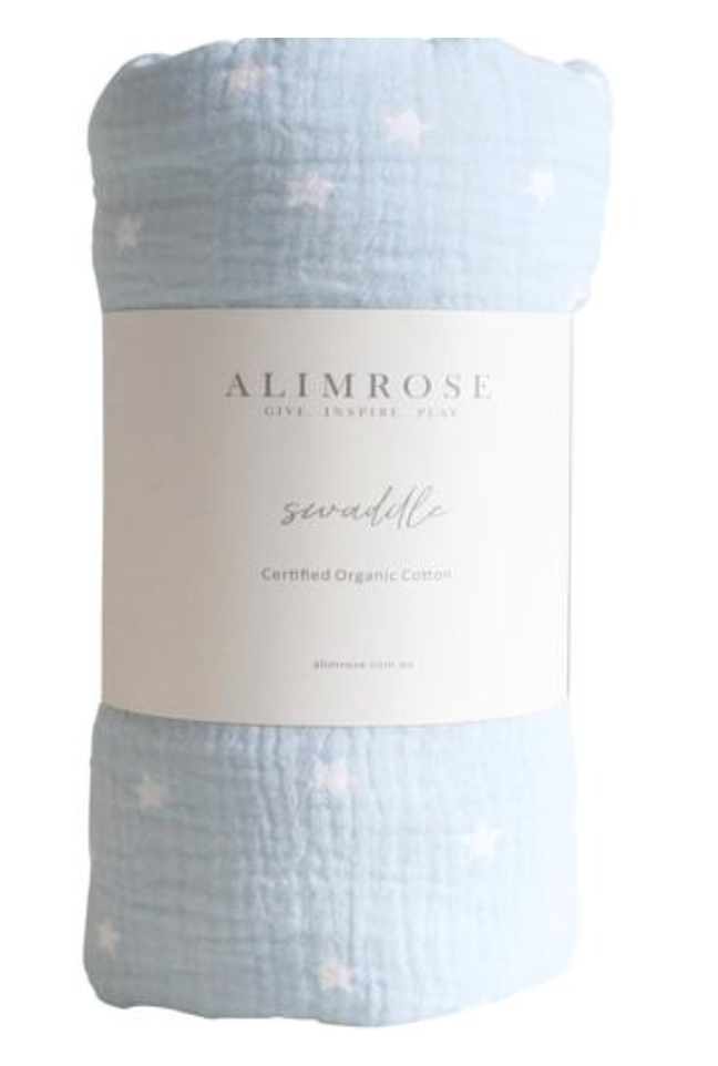 Muslin Swaddle Starry Night - Baby Blue