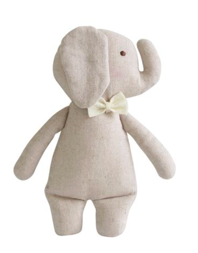 Linen Mini Rattle Elephant
